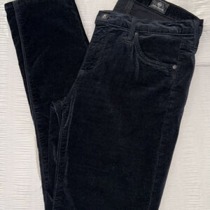 AG Adriano Goldschmied The Legging Super Skinny Jean's Women's 26 R Black Velvet